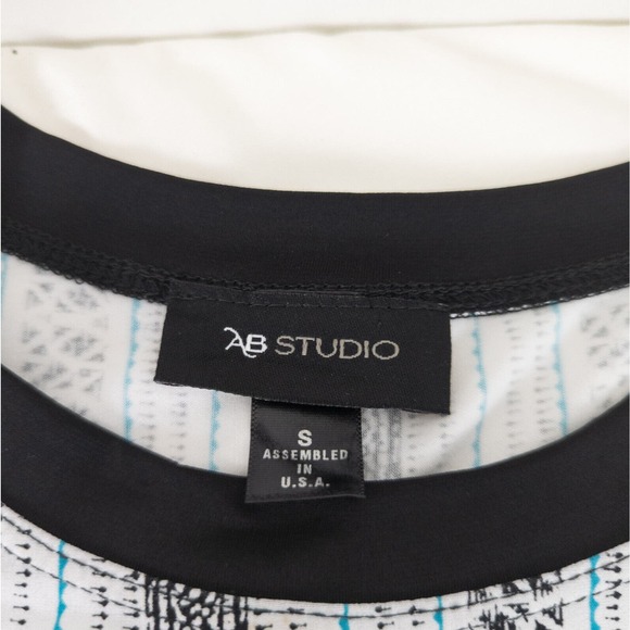 AB Studio Shirt Womens Small Tank Top Multicolored Contrast Striped Southwestern - Picture 4 of 7